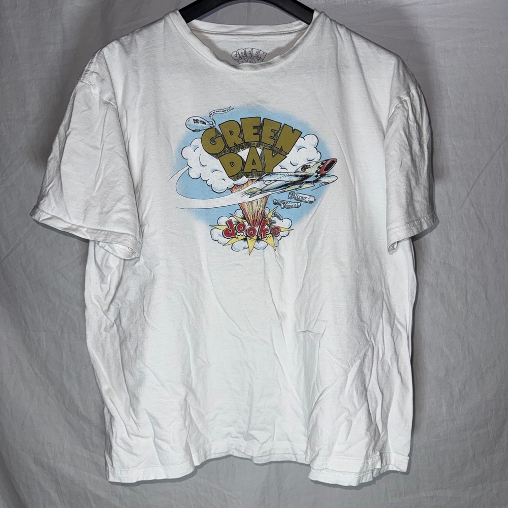 Green Day Dookie Album Cover Graphic T-Shirt White Mens XL Short Sleeve Band Tee
